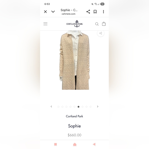 Cortland Park Beige Open Front Knit Cardigan Sweater - Picture 5 of 5